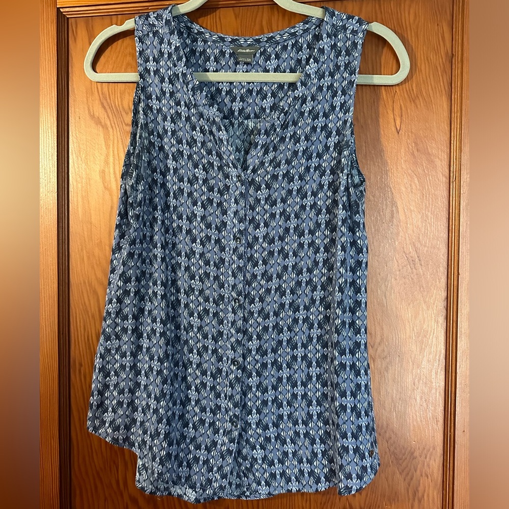 Flowy Blue Print Eddie Bauer Tank
